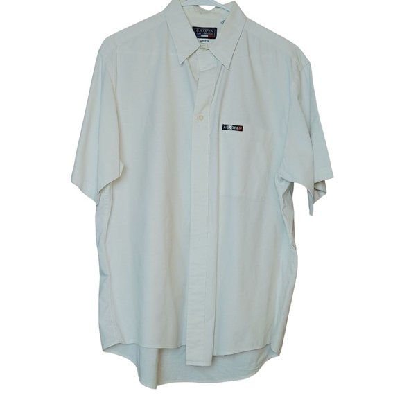 US OPEN GOLF COLLECTION Mens L White Button Down Logo Short Sleeve Collar Shirt - Picture 1 of 4